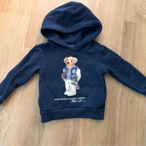 Ralph Lauren Polo Bear Iconic Kids Blue Hoodie with Bear Design